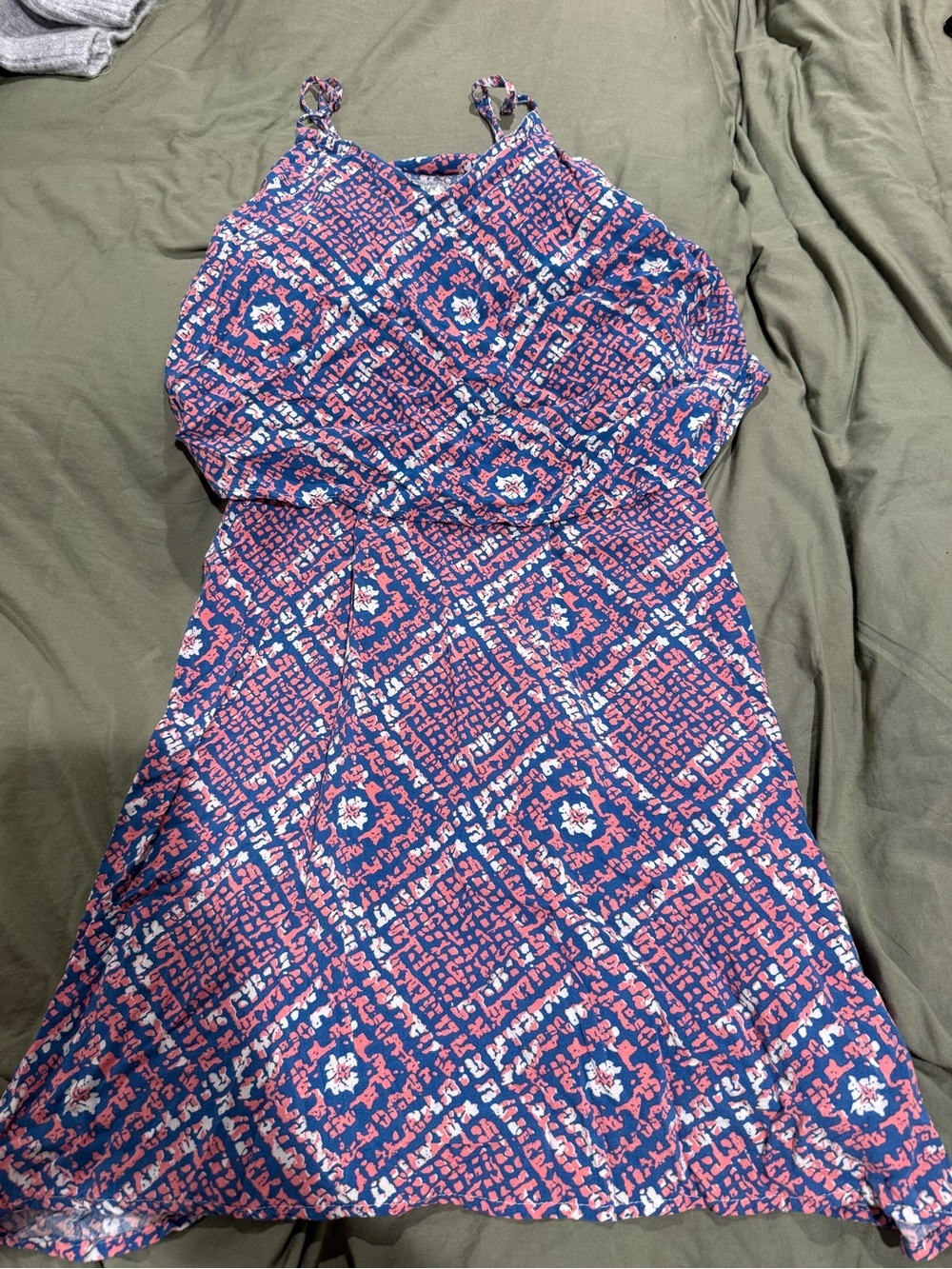 west loop Pink and Blue Patterned Ruffle Sundress - Picture 2 of 3